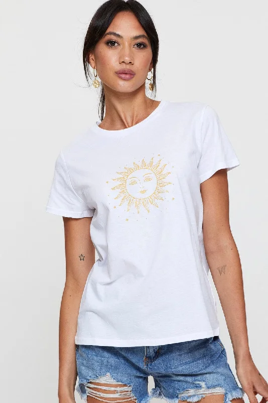 women's T-shirts with ethical sourcingWhite Graphic T Shirt Sleeve_Length