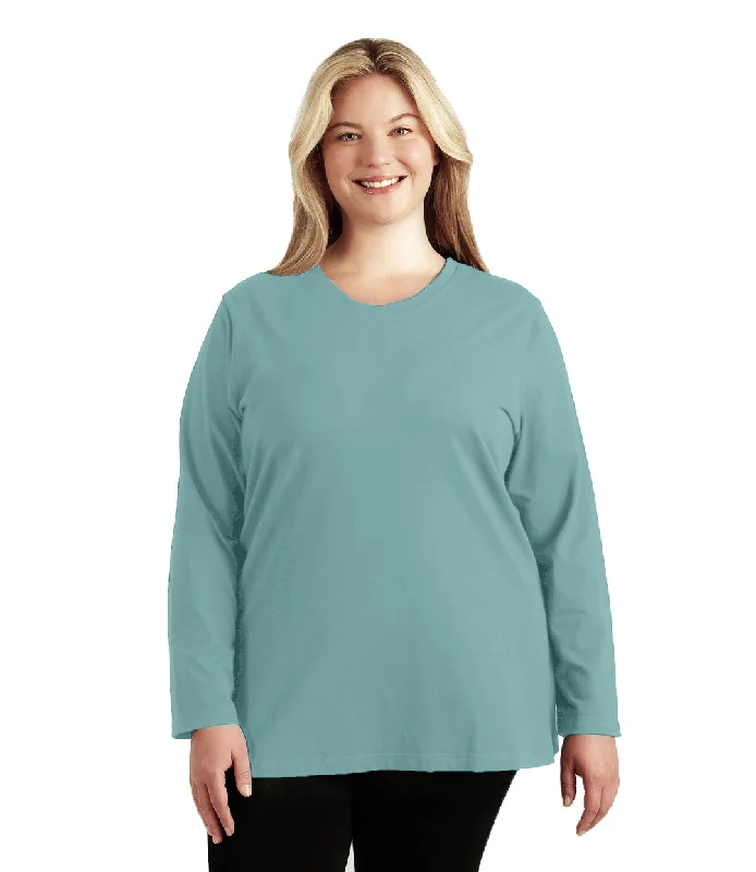 women's long sleeve tops with V-necksStretch Naturals Lite Long Sleeve Scoop Neck Top Classic Colors