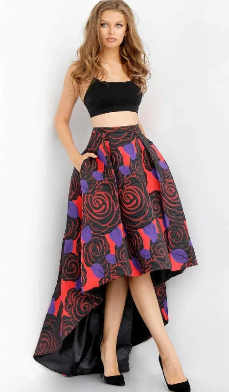 women's moisture-wicking formal skirtsJovani - Floral Pleated A-Line Skirt M40911SC - 1 pc Multi In Size 10 Available