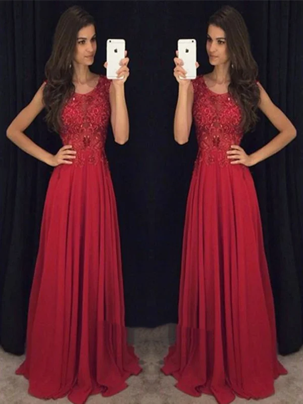 Halloween party dressesRound Neck Long Lace Prom Dresses, Lace Formal Dresses, Evening Dresses