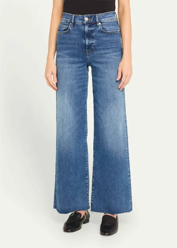 women's denim jeans with functional pocketswomen's denim jeans with functional pocketsLe Slim Palazzo Fray Jeans In Mermaid