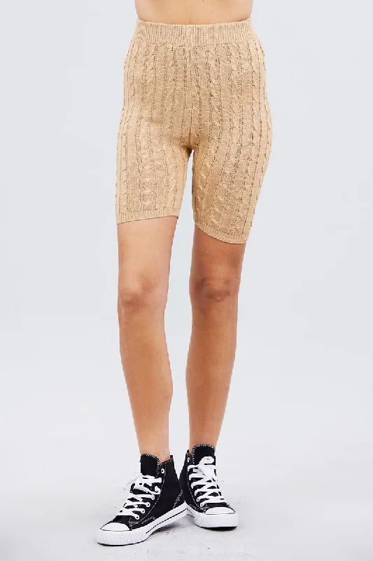 women's tall shortsFASHNZFAB Twisted Effect Bermuda Length Sweater Shorts