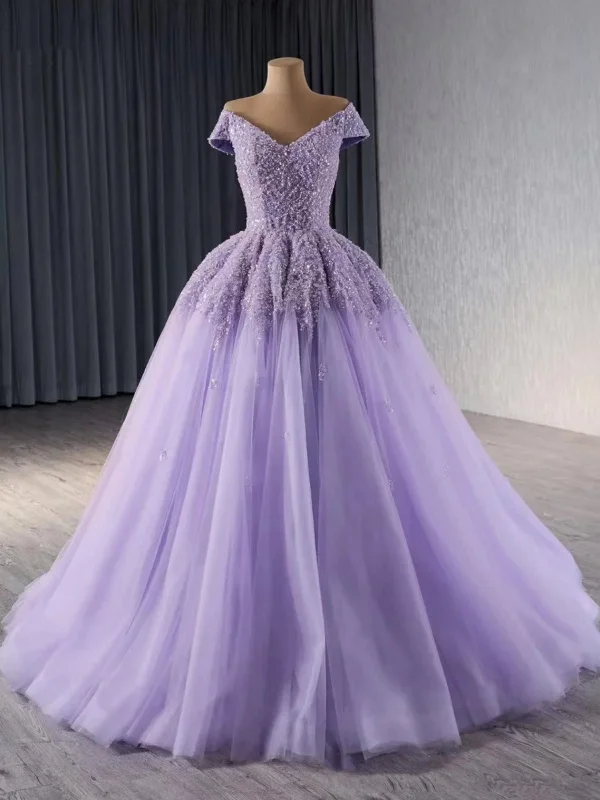 affordable luxury party dressesShiny Off Shoulder Purple Sequins Long Prom Dresses, Off the Shoulder Formal Dresses, Purple Evening Dresses with Sequins Top SP3046