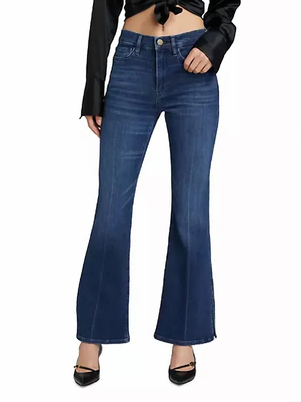 women's denim jeans with raw hemswomen's denim jeans with raw hemsLe Easy Flare Side Slit Jeans In Calvin