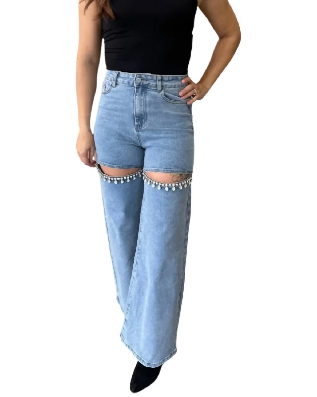 women's denim jeans for hourglass figureswomen's denim jeans for hourglass figuresMid Rise Crystal Slit Knee Jeans In Light Wash