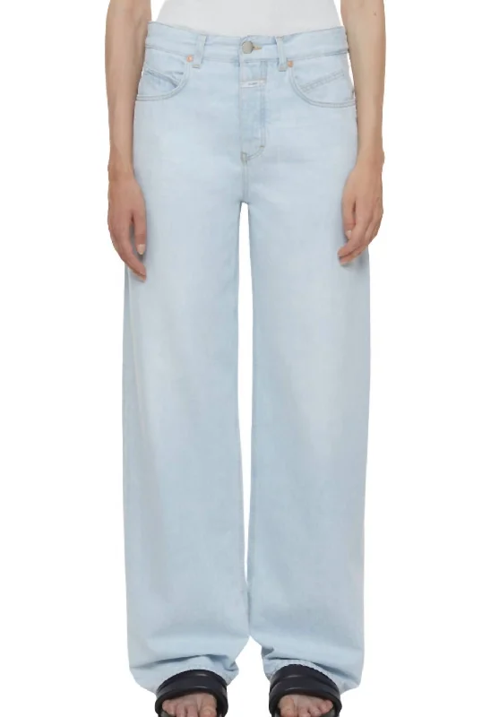 women's denim jeans with raw hemswomen's denim jeans with raw hemsNikka Wide Leg Jeans In Light Blue