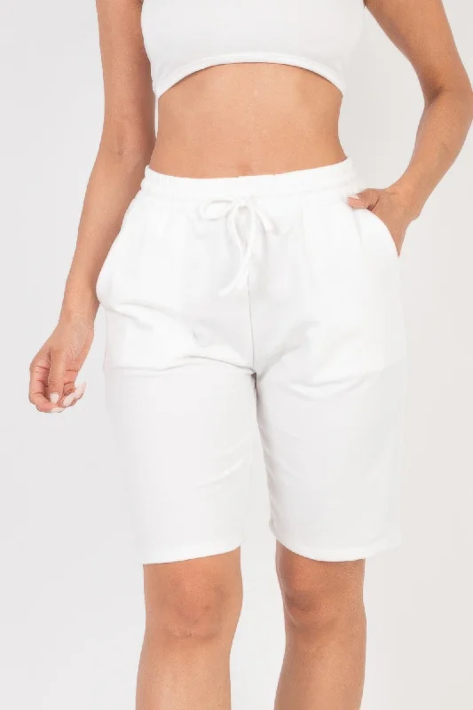 women's swim cover-up shortsFASHNZFAB Women's French Terry Bermuda Shorts