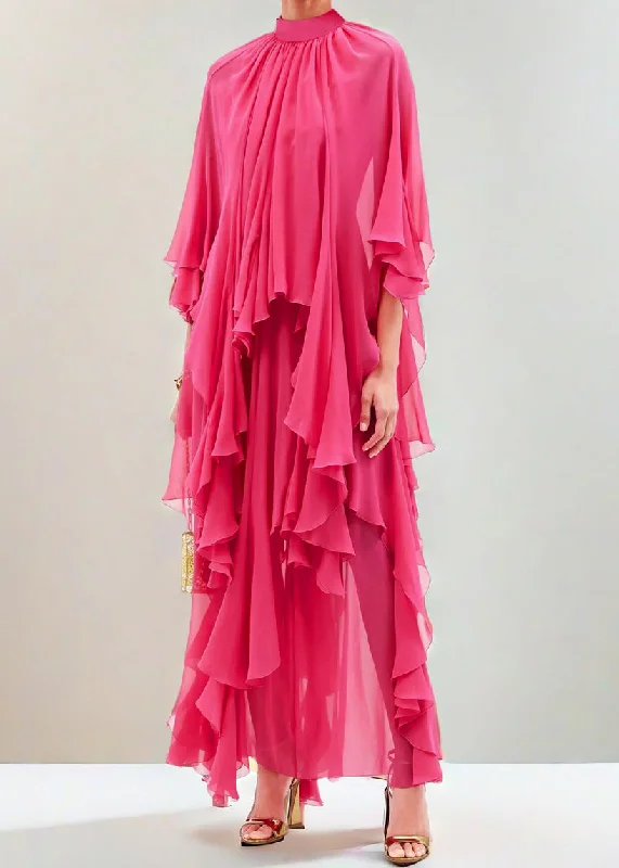 maxi dresses with sweetheart necksOrganic Rose Ruffled Asymmetrical Design Silk Maxi Dresses Spring