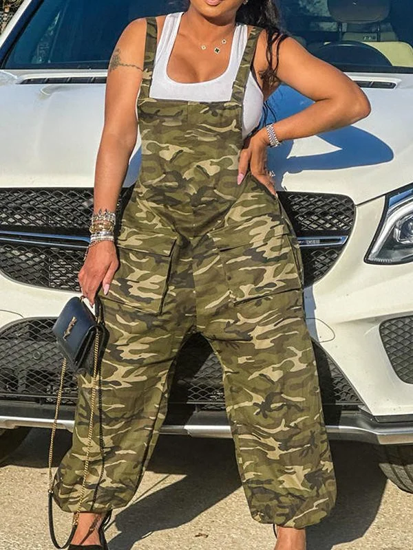 women's vintage jumpsuitsMotionkiller Camo Cargo Jumpsuit