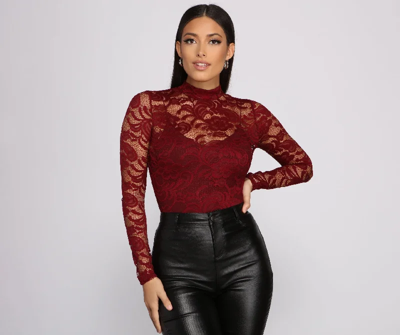 Glam It Up Lace Lattice Back Bodysuit