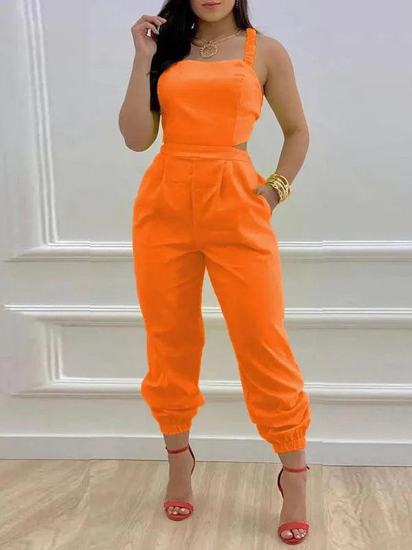 women's jumpsuits for statement fashionMotionkiller Tied Back Jogger Jumpsuit