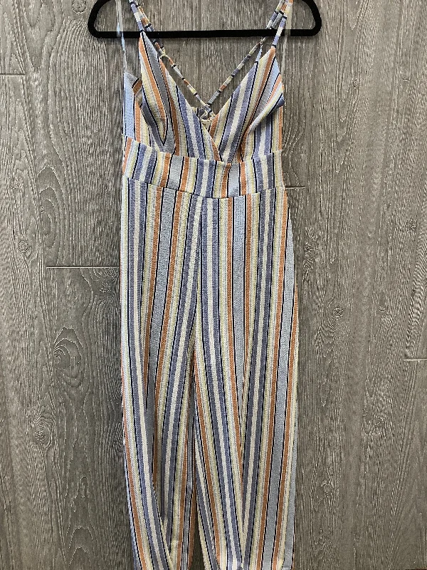 women's jumpsuits made of velvetJumpsuit By No Comment In Striped Pattern, Size: Xl