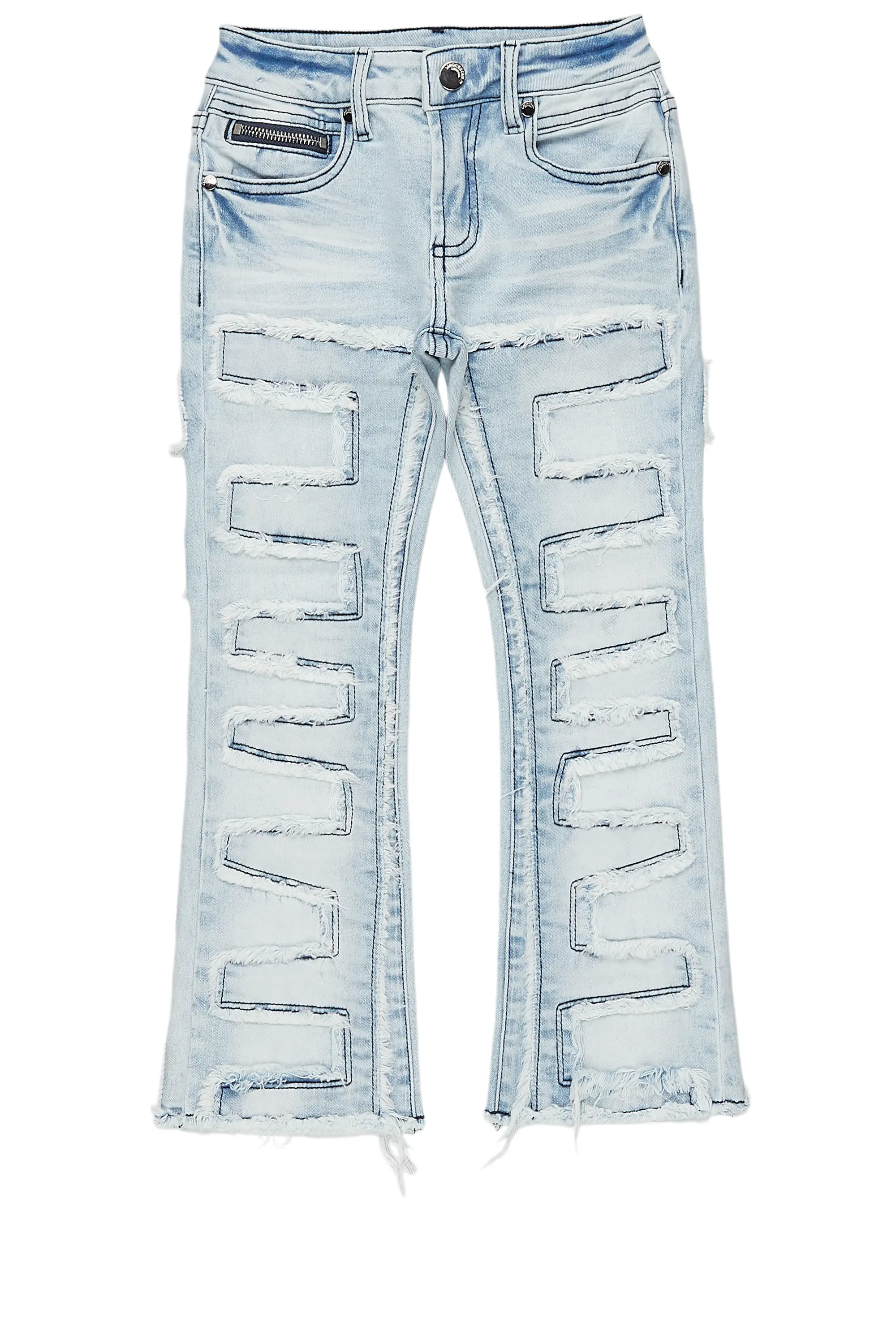 women's distressed denim pantsBoys Shake Blue Stacked Flare Jean