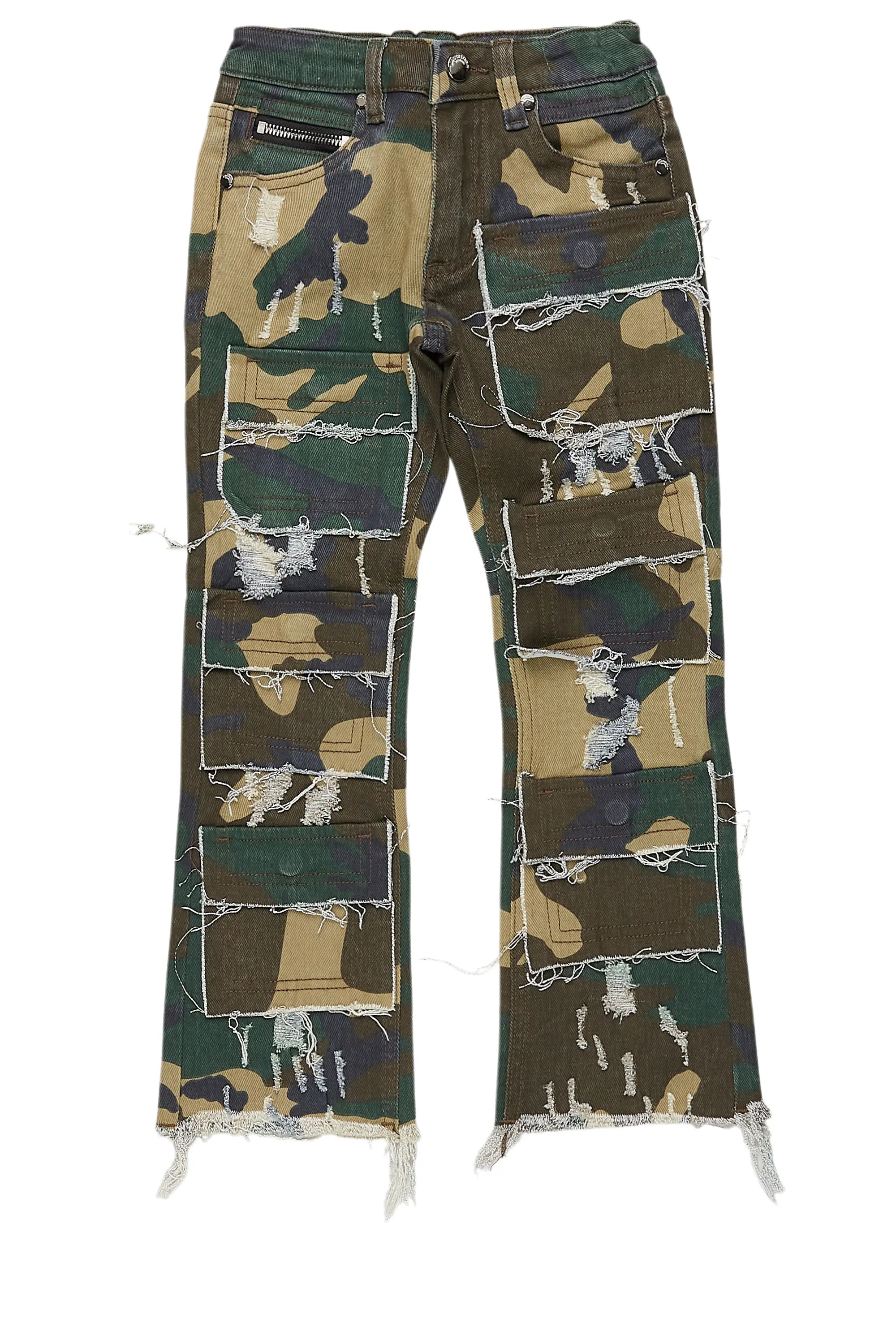 women's capri pantsBoys Petrus Camo Stacked Flare Jean