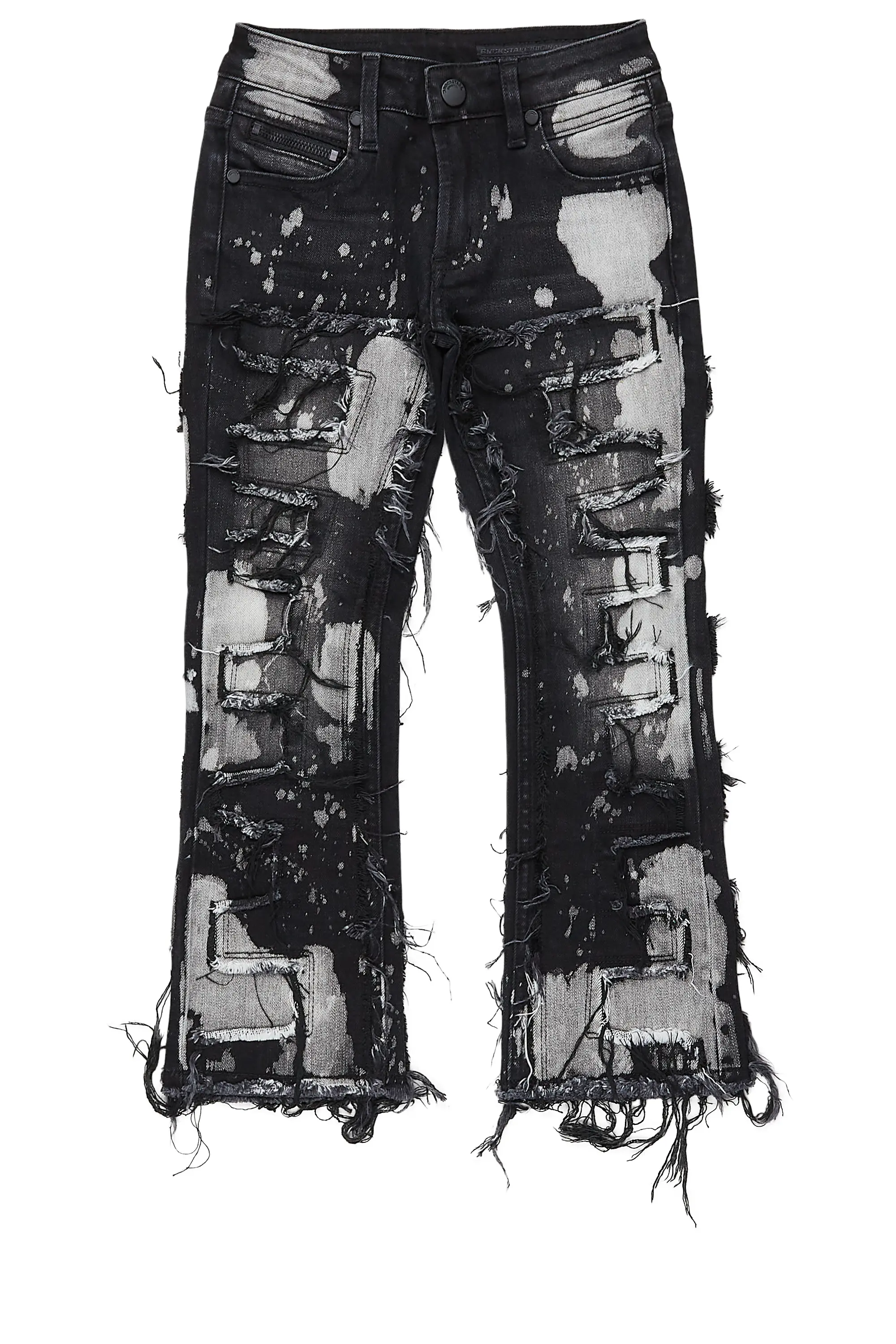 women's chic pantsBoys Laban Black Bleach Stacked Flare Jean