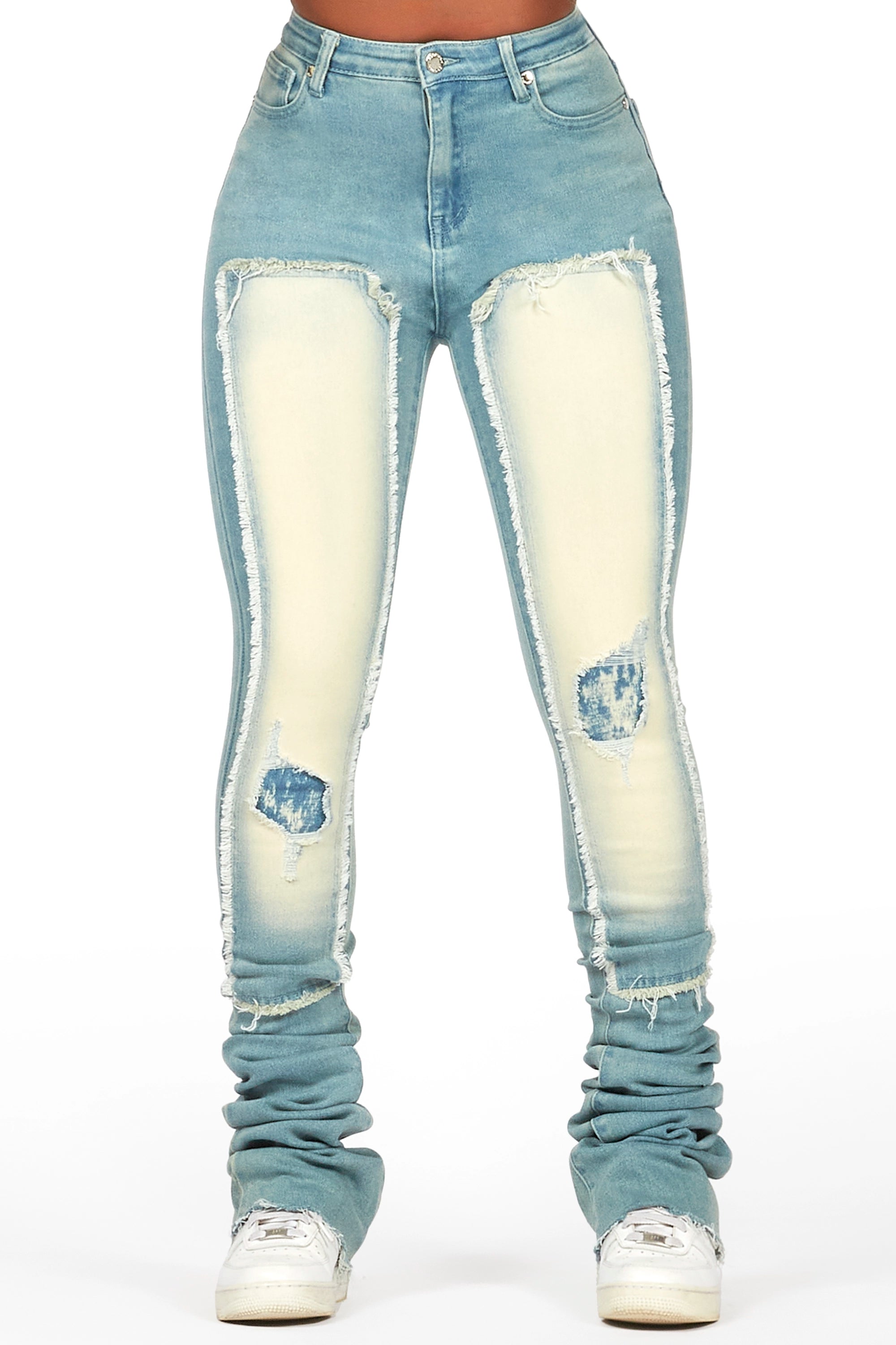 women's mini pantsKersten Dirty Wash Super Stacked Jean