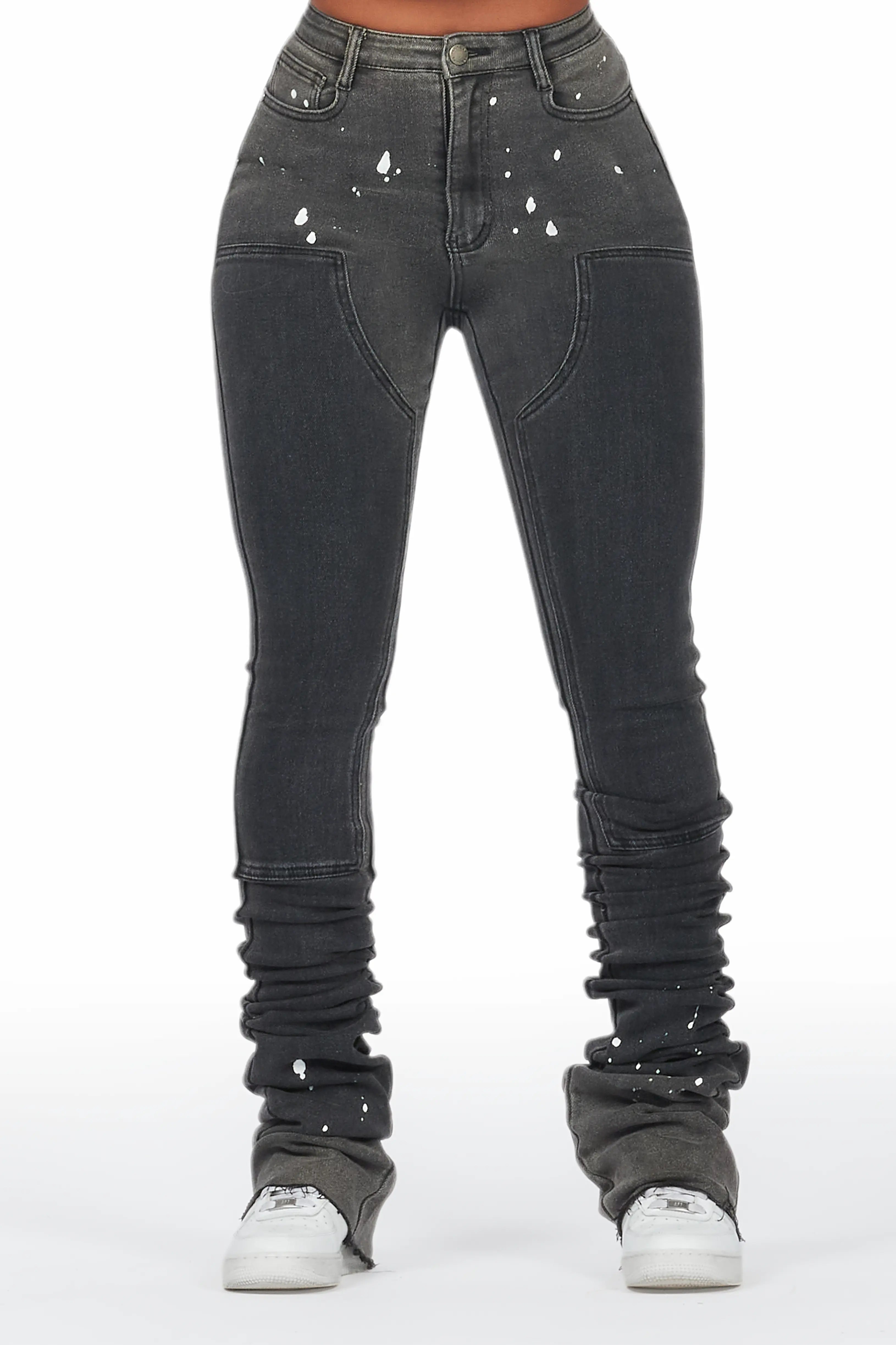 women's insulated pantsDajsha Black Super Stacked Jean