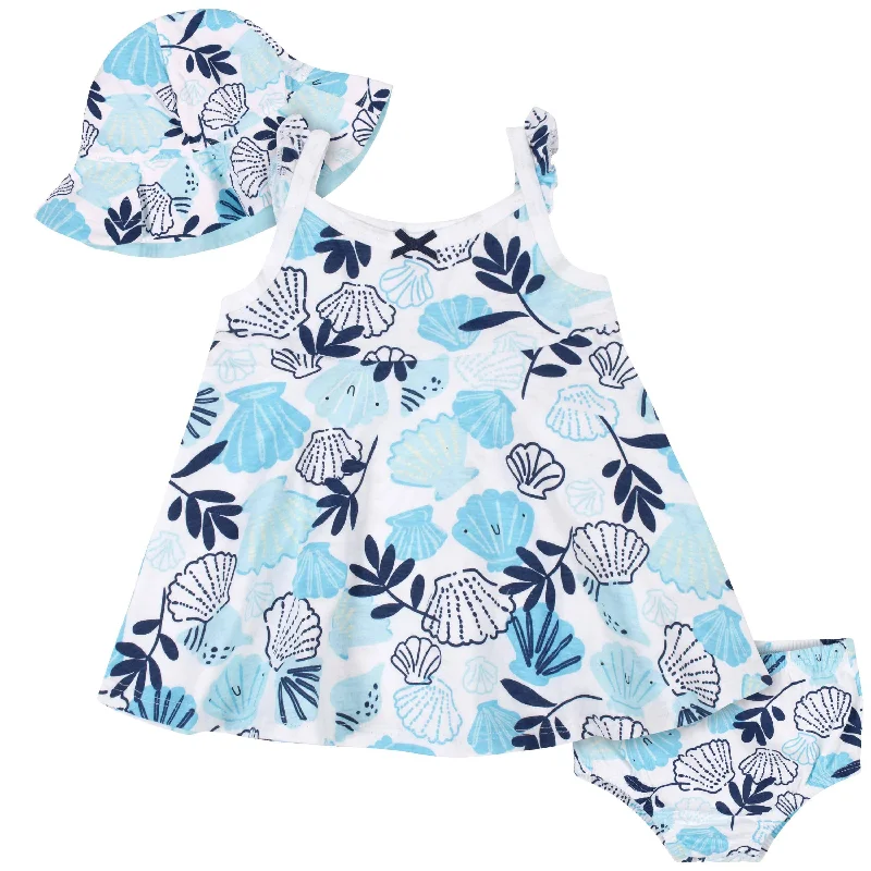 women's body-skimming dresseswomen's body-skimming dresses3-Piece Baby & Toddler Girls Sea Shells Dress, Diaper Cover & Sun Hat Set