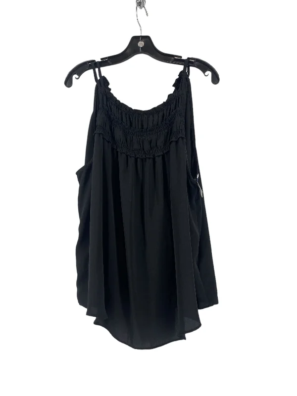 women's tops with ruffled hemsBlack Top Sleeveless Maurices, Size 2x