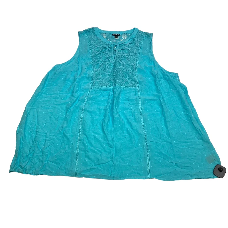 women's tops for those who want to make a fashion statementBlue Top Sleeveless Torrid, Size 3x