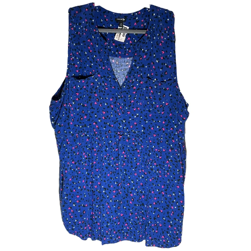 women's tops for those who prefer classic over trendy stylesBlue Top Sleeveless Torrid, Size 4x