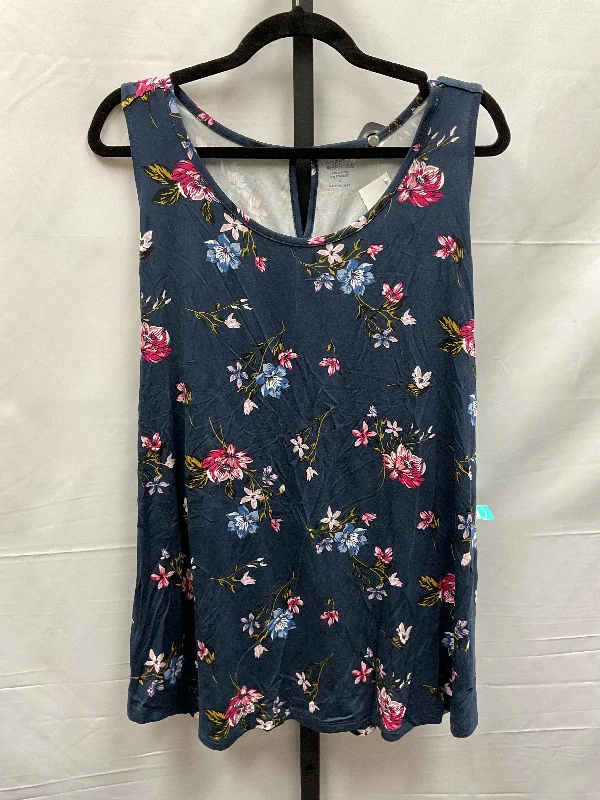 women's tops with cold-shoulder cutsFloral Print Top Sleeveless Market & Spruce, Size 3x