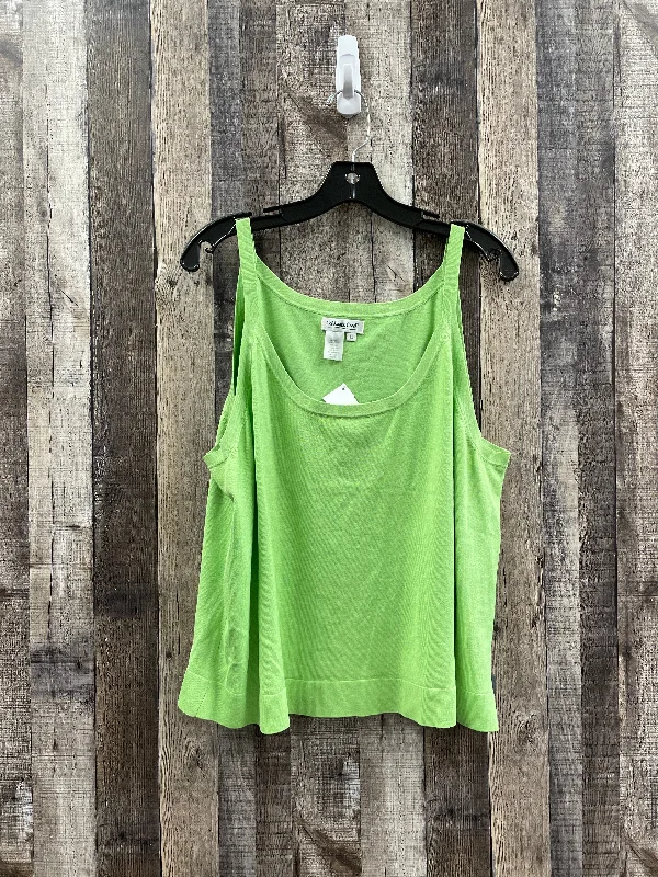 women's tops for mixing and matching with different bottomsGreen Top Sleeveless Basic Coldwater Creek, Size 2x