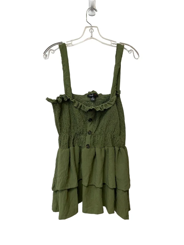 women's tops for those who want to wear pieces that are both functional and fashionableGreen Top Sleeveless Love, Size 3x