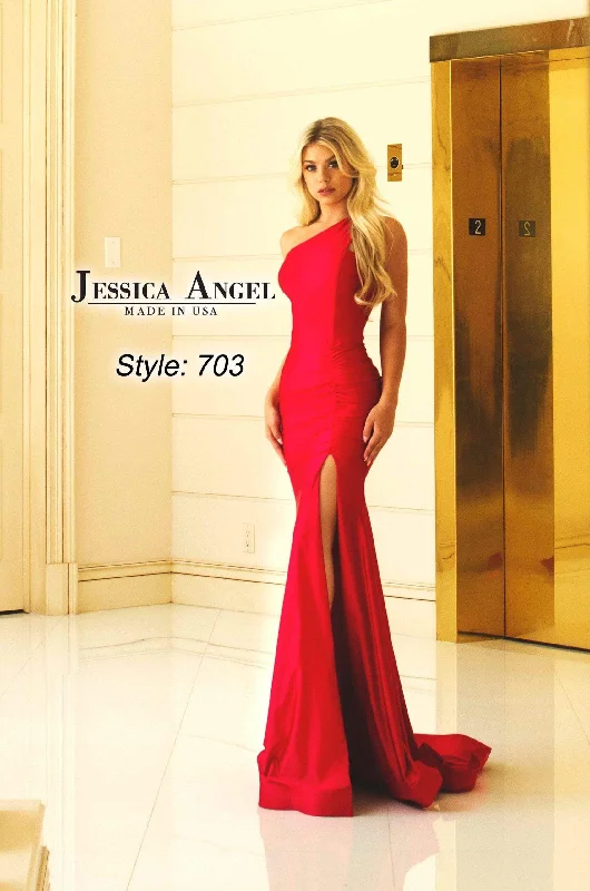 Formal Dress for Destination WeddingsJessica Angel One Shoulder Long Formal Dress 703