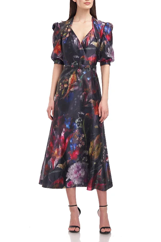 Formal Dress for Academic AwardsKay Unger 5515875 Tea Length Floral Print Formal Dress