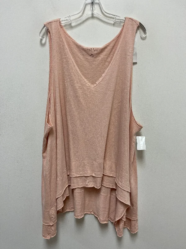 women's tops for those who appreciate subtle and muted tonesPink Top Sleeveless New Directions, Size 4x