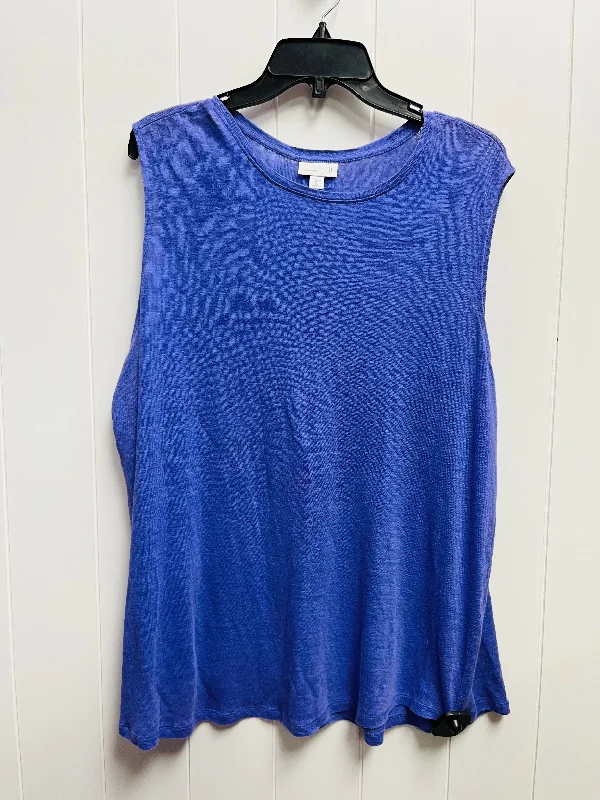 women's tops for those who love to dress up their casual looks with stylish topsPurple Top Sleeveless Basic J. Jill, Size 2x