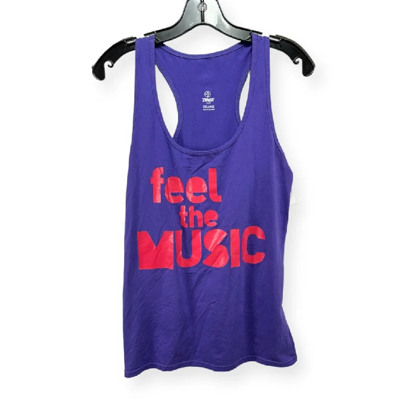 women's tops for those who want to add a bit of flair and personality to their looksPurple Top Sleeveless Zumba, Size 1x