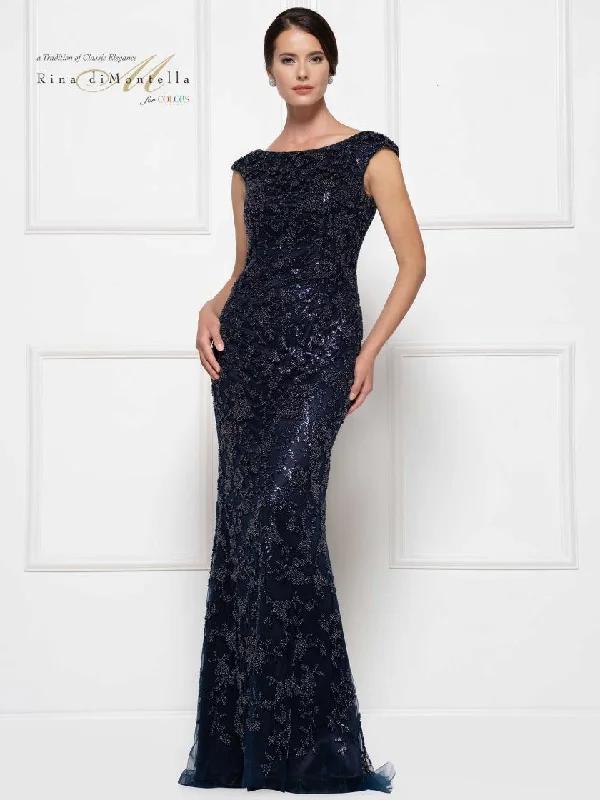 Formal Dress for Destination WeddingsRina di Montella Cap Sleeve Long Formal Dress 2698