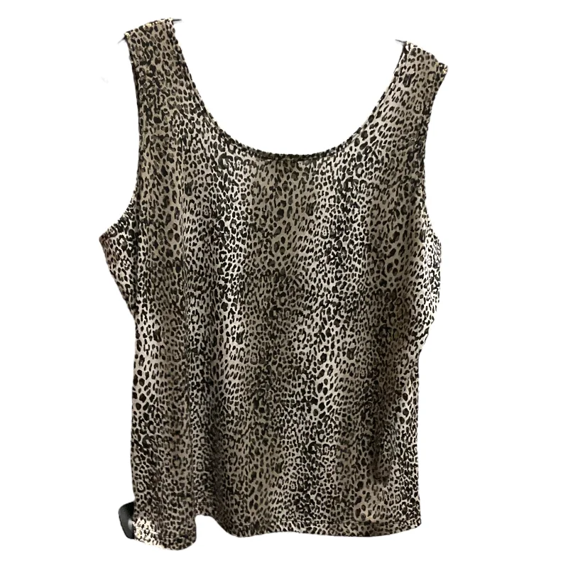 women's tops for everyday eleganceTop Sleeveless Basic By Chicos In Animal Print, Size: L