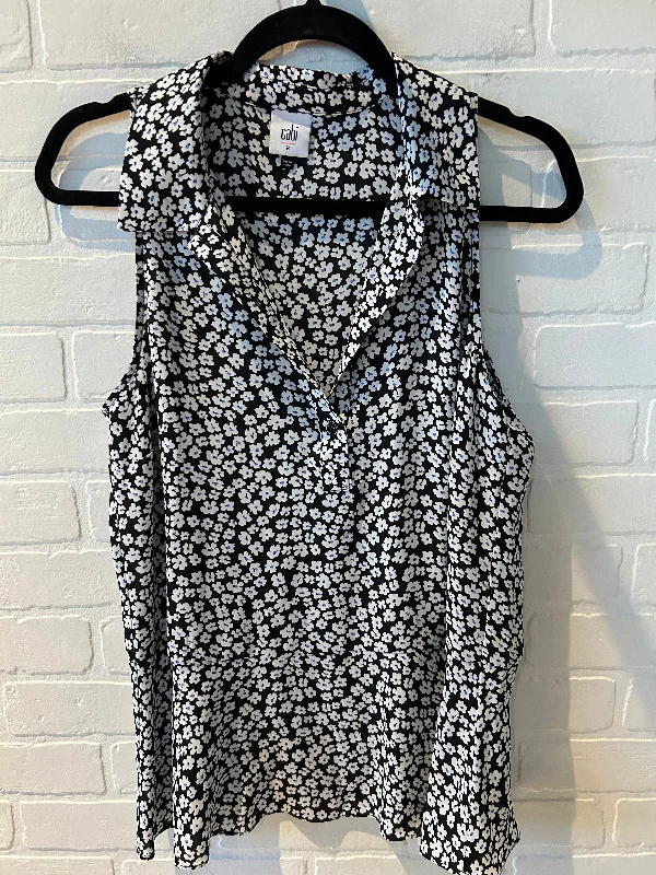 women's tops for those who want to stay warm and stylish during colder weatherTop Sleeveless By Cabi In Black & White, Size: M