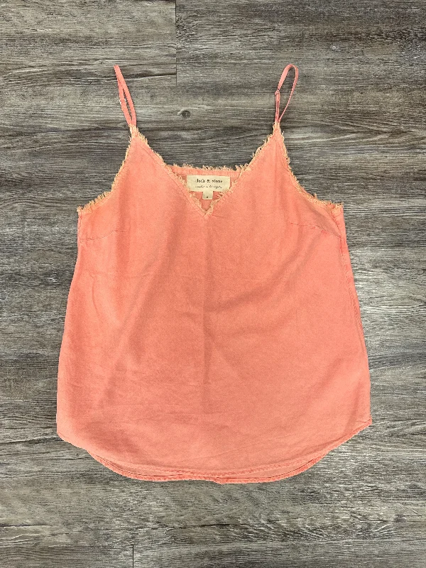 women's tops with spaghetti straps and deep V-necksTop Sleeveless By Cloth & Stone In Orange, Size: S