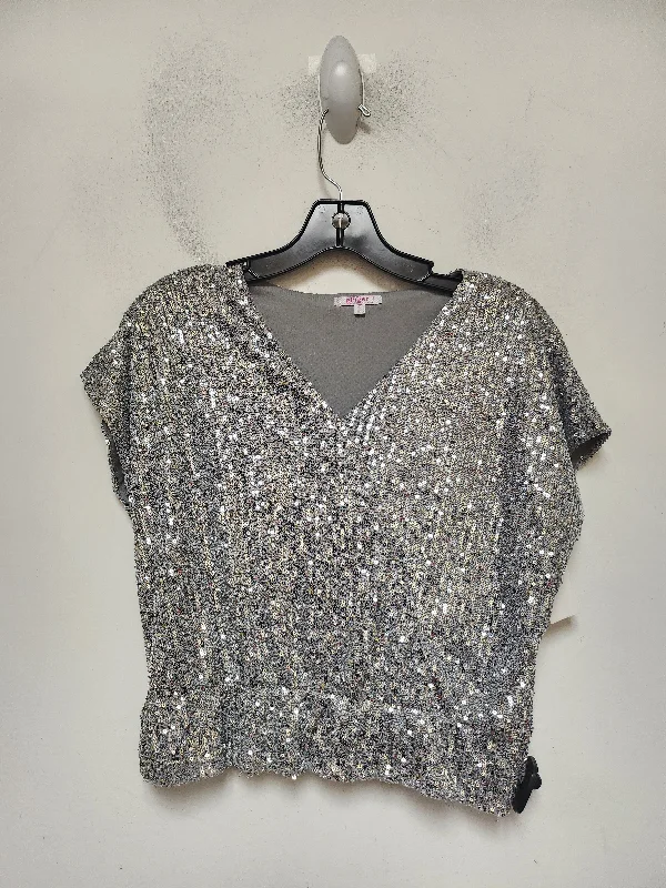 women's tops for evening soireesTop Sleeveless By Ginger In Silver, Size: L