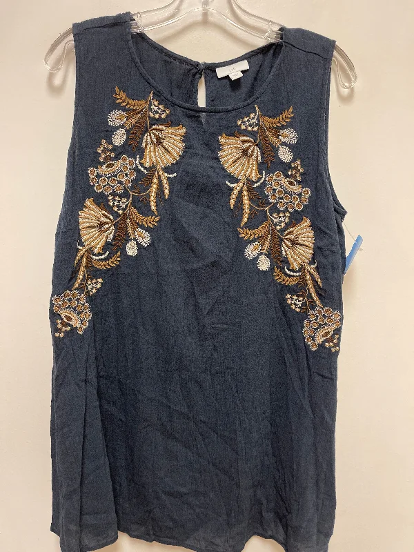 chic women's tops for everyday wearTop Sleeveless By J. Jill In Navy, Size: Xl