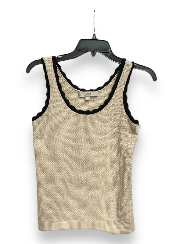 women's tops for vintage fashion enthusiastsTop Sleeveless By Loft In Black & Cream, Size: S