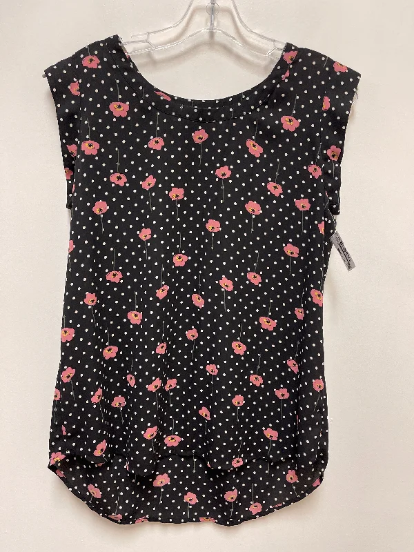 cropped women's topsTop Sleeveless By Pleione In Black & Pink, Size: S