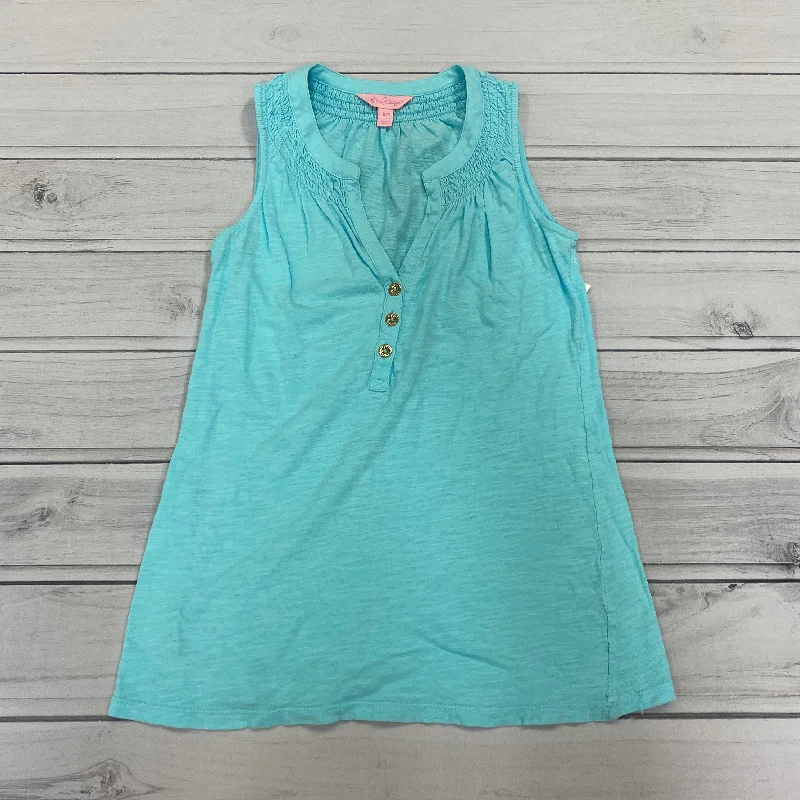 women's tops with asymmetrical designsTop Sleeveless Designer By Lilly Pulitzer  Size: Xxs