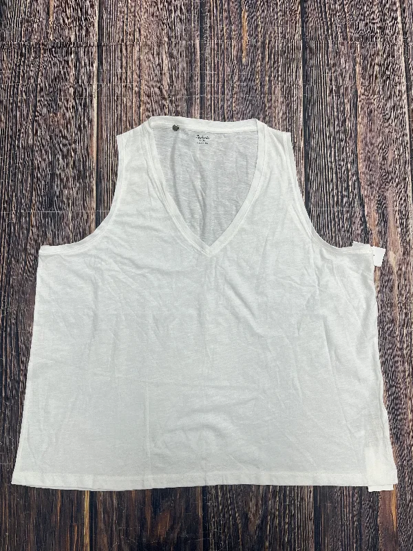 women's tops with built-in brasWhite Top Sleeveless Madewell, Size 3x