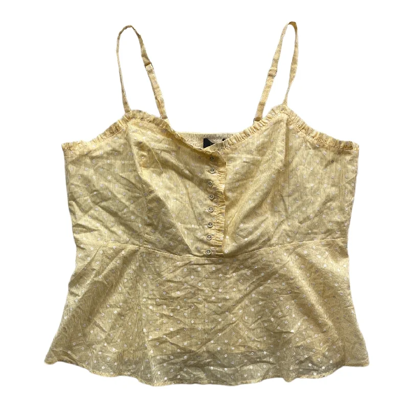 women's tops for those who love to dress up their casual looks with stylish topsYellow Top Sleeveless Modcloth, Size 2x