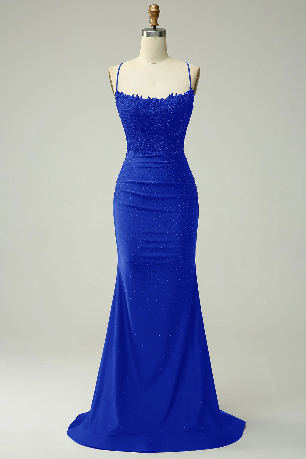 cap sleeve prom dressesAmzcw Royal Blue Mermaid Halter Long Prom Dress with Appliques Beading