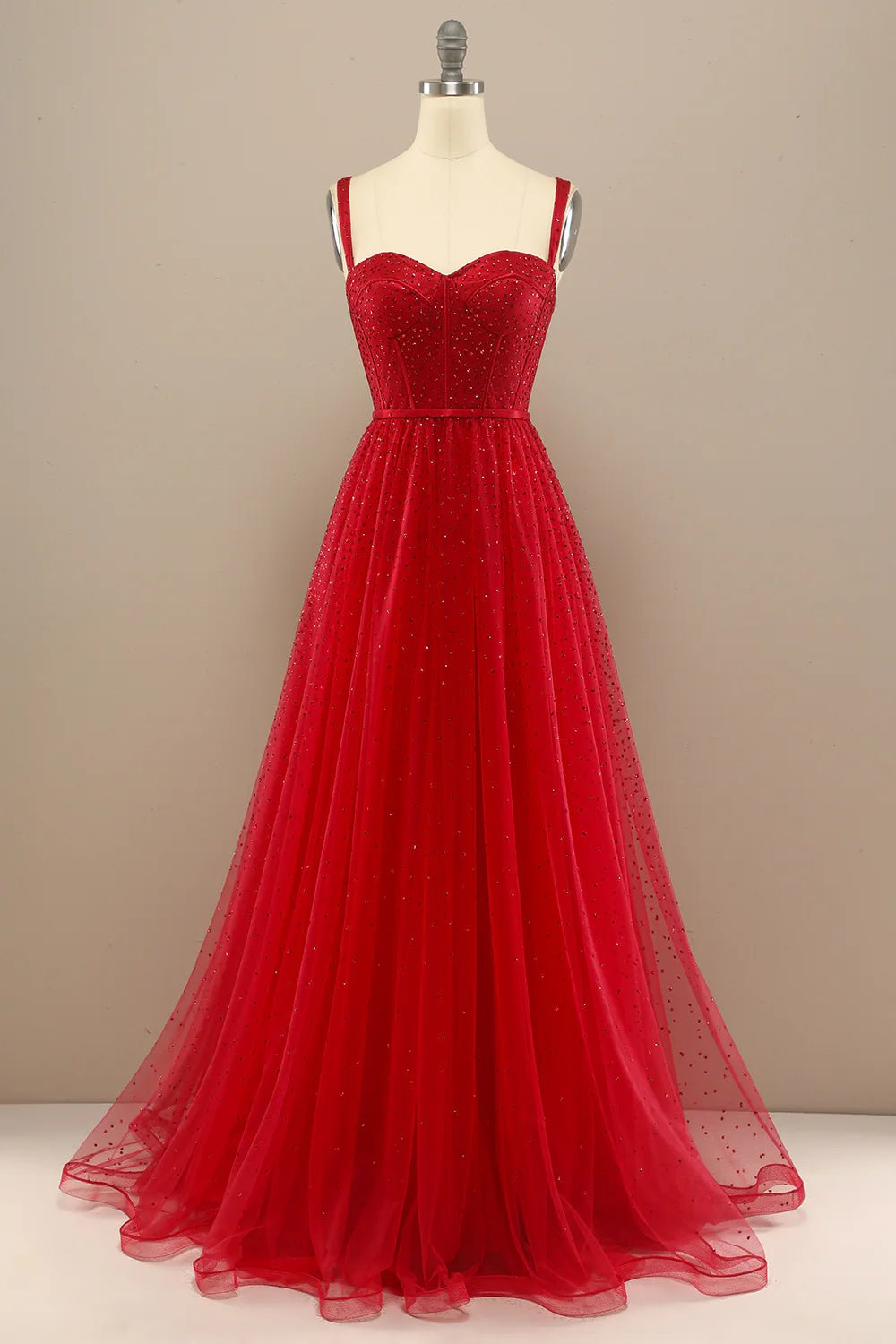 lace-up prom dressesBeautiful Red Sweetheart Prom Dress with Beading