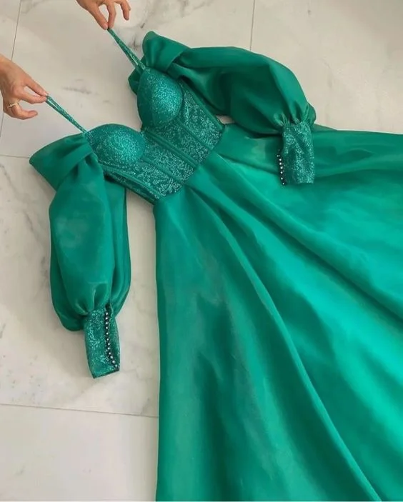 prom dress alterationsGreen Long Dresses Unique Prom Dress S2039