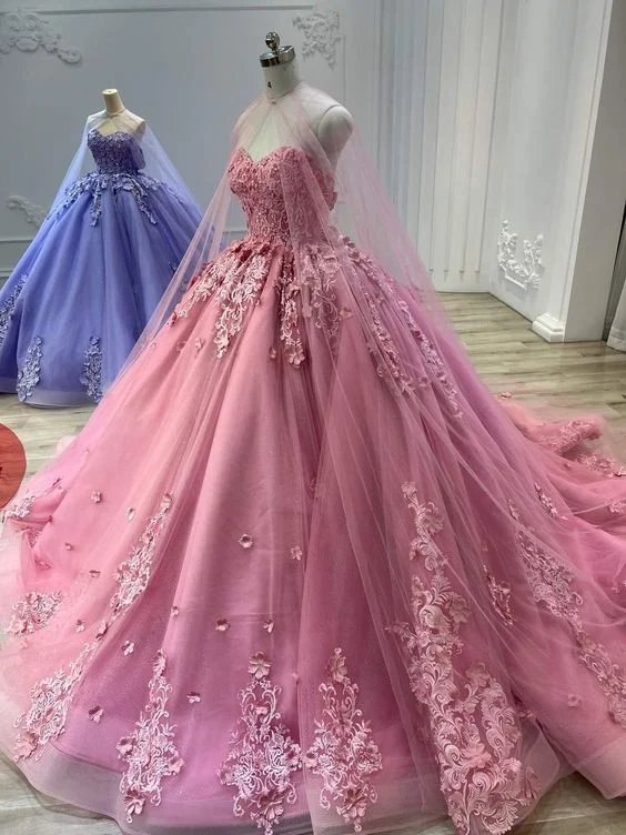 prom dress accessoriesLong Lace Ball Gown Prom Dress     S1902